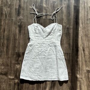 Aritzia Wilfred White Linen Mini Dress